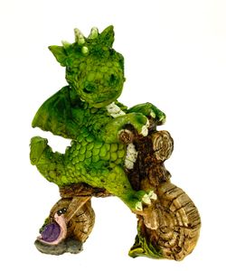 Vogler Kleiner Drache auf Motorrad Rennen Moped Bike 14 cm Dragon Figurine Figur