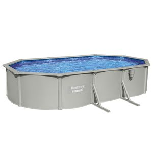 Bestway® Hydrium™ Stahlwandpool Komplett-Set mit Sandfilteranlage 610 x 360 x 120 cm, granitgrau, oval