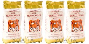 4er Pack ROYAL TIGER Jasmin Duftreis (4x 1kg) | Jasmin Reis, ganz | Jasmine Rice AAA