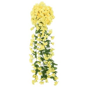 vidaXL Weihnachtskränze Blumen 3 Stk. Gelb 85 cm