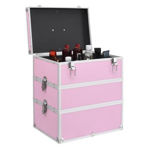 vidaXL Kosmetický kufřík 37x24x40 cm růžový hliník