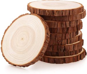 Holzscheiben 30× Holz Log Scheiben mit Loch und Seil Naturholzscheiben Holz Deko 