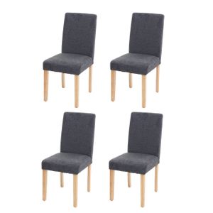 sada 4 jídelních židlí Kuchyňská židle Littau  Textil, antracitově šedá, světlé nohy