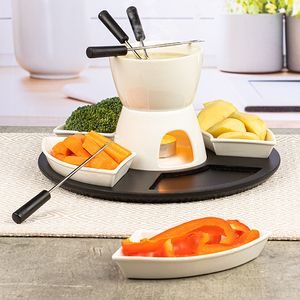 Fondue-Set 11-teilig mit Topf Stövchen und Gabeln Haushalt International Fondue-Set 11-teilig mit Topf Stövchen und Gabeln Haushalt International