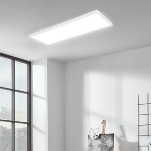 Briloner Leuchten  Deckenlampe LED, LED Panel Ultra Flach, Backlighteffekt, neutralweißes Licht, 3.000 Lumen, Weiß, 580x200x30mm (LxBxH)
