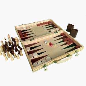 Small Foot schachspiel und Backgammonkoffer 52 x 45 x 3 cm, Farbe:Leer.Braun.Hellbraun