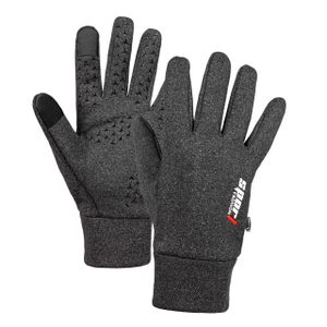 Herren Softshell Handschuhe Wasserdicht Winddicht Touchscreen warme Fahrradhandschuhe für Herbst Winter Rutschfest Grau