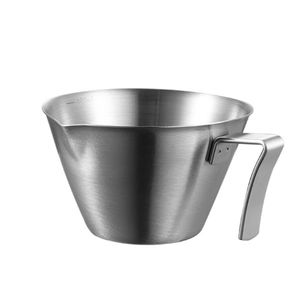 Edelstahl Espresso Messbecher Mit Griff Kaffeetasse Küchenwerkzeug, 100 ml (Silber)