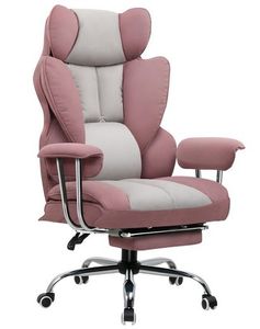 COMHOMA Bürostuhl Gaming Stuhl, Gamer Stuhl, Ergonomischer Bürostuhl Stoffoberfläche mit Fußstütze, höhenverstellbar, Schreibtischstuhl, Chefsessel, rosa-stoff