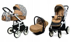 BabyLux® Color Lux | Kočík 3v1 Bambimo | Gold Houndstooth | Kombi kočík | set kočíka | Buggy + Babywanne + Autositz / Auto-Babyschale