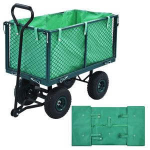Gartenwagen  Bollerwagen Handwagen Transportkarre Gartenanhänger Gartenwagen-Einlage Grün Stoff(kein Gartenwagen)