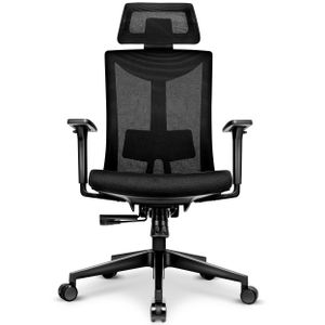 Ergonomická kancelárska stolička TRESKO BS201 | otočná stolička s nastaviteľnou bedrovou opierkou | kancelárska stolička s opierkou hlavy a podrúčkou