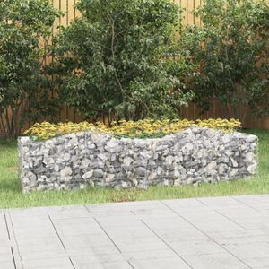 vidaXL Gabionový záhon s vysokým oblúkom 200x50x50 cm Pozinkované železo