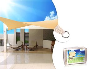 Sonnenschutz Windschutz Regenschutz Sichtschutz UV-Schutz Quadrat Creme 5m