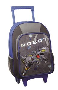 STEFANO Kinder Reisegepäck Roboter grau Set Trolley Koffer Handgepäck