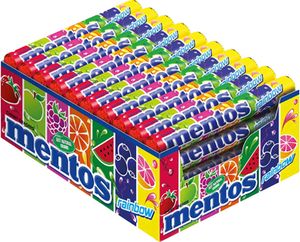 Mentos Rainbow Kaubonbons Dragees 40 Rollen bestand