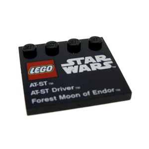 1x Lego Bau Platte 4x4 schwarz Star Wars 'AT-ST Driver 9679 4655302 6179pb049