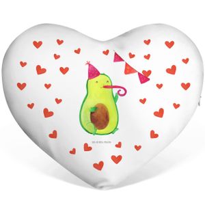 Mr. & Mrs. Panda Herzkissen Avocado Geburtstag - Weiß - Geschenk, Dekokissen, Frucht, Herzform, Gesund, Veggie, Vegan