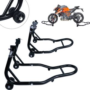 XMTECH 2-dielny stojan na motorku Zadný a predný montážny stojan na motorku Prepravný stojan Motorový zdvihák na údržbu a montážne práce