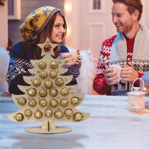 Holzkalender Party Schokolade Halter, Weihnachts Adventskalender Rahmen Dekoration Ornamente, Weihnachtsbaum