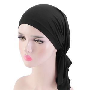 Bambus Chemo-Kopftuch für Frauen Haarausfall – Krebs Slip On Kopfbedeckung Turbans versiegelte Verpackung,Black