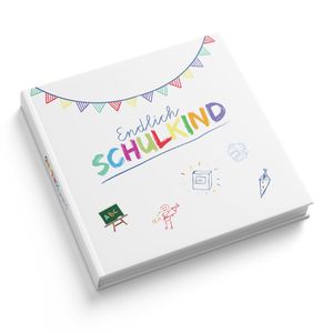 itenga Gästebuch Motiv Endlich Schulkind WEISS 88 Seiten 21 x 21cm