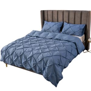 Bettwäsche 200x200cm polyester fiber 3 teilig - Blau Bettbezug Set, weiche Flauschige Bettbezüge mit Reißverschluss und 2 mal 50x75cm Kissenbezug