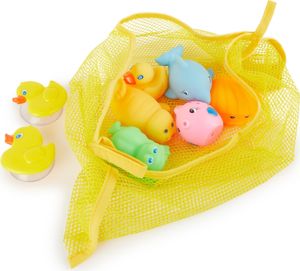 Bieco Badespielzeug Baby | 7er Set inkl. Netz | Wasserspielzeug Badewanne | Badewannenspielzeug ab 1 Jahr | Buntes Tiere Spielzeug Badewanne für Babys | Badewannen Spielzeug Kinder | Baby Bath Toys