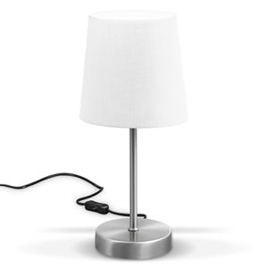 Tischlampe Stoff Dekoleuchte Nachttisch-Leuchte Wohnzimmerlampen E14 weiß LED