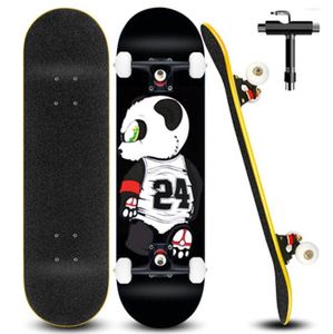 Skateboard 80x20cm Funboard Holzboard Ahornholz T-Tool Skate Board Panda24