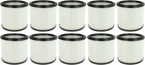 vhbw 10x Faltenfilter kompatibel mit Parkside PNTS 30/9(E/S), 35/5(E/S), 30/9 E Staubsauger - Patronenfilter, Weiß