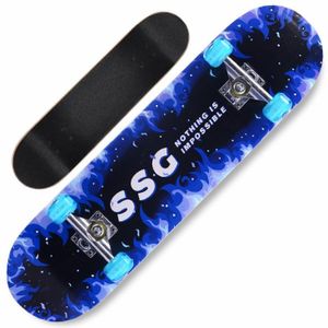 Skateboard Skate Board Komplettboard Ahornholz Holzboard Blaues Skateboard stumm 79x20cm