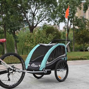 SAMAX 360° otočný príves na bicykel 2v1 jogger - tyrkysová farba - Black Edition