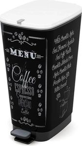KIS Pedal Kitchen Abfalleimer 50L CHIC Black Motiv Coffee Menu