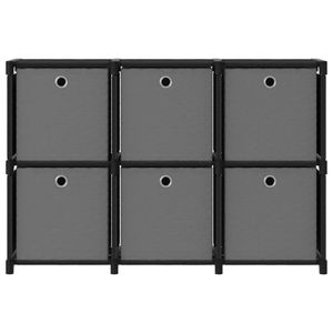 vidaXL Würfelregal mit 6 Boxen Schwarz 103x30x72,5 cm Stoff