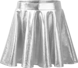 Mädchen Metallic Faltenrock – Gr. 134-140 Cm - Glänzender A-Linien Minirock für Tanz, Skating & Party Überknielang Mädchen Metallic Faltenrock – Gr. 134-140 Cm - Glänzender A-Linien Minirock für Tanz, Skating & Party Überknielang
