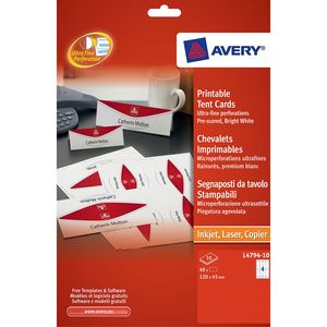 Tabelle Name Platte Avery L4794-10 120 x 45 mm Weiß 40 Teile