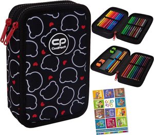 COOLPACK 2-fache Federtasche Federmappe Federmäppchen Bear 35-teilig Schüleretui Stifte und Pinsel Fanartikel inkl. Aufgabenheft Federbox Etui Stiftetasche Schlamper-Etui Schul-Etui