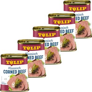 TULIP 5x 340g Corned Beef Delikatesse in Konservendose Proteinquelle Rindfleisch