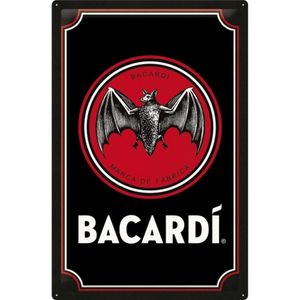 Nostalgic-Art - Blaszany talerz 40 x 60 cm - Bacardi - Logo Black