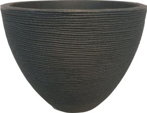 Pflankübel anthrazit mit Rillen rund 40 x 31 cm