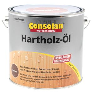 Consolan Hartholzöl rotbraun 2,5 Liter für Bankirai, Teak, Mahagoni, Meranti und Massaranduba etc.