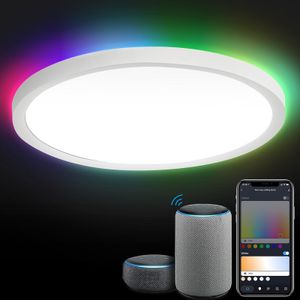 24W Smart LED Deckenleuchte für Kinderzimmer, Wohnzimmer - Alexa Lampe, dimmbar, RGB