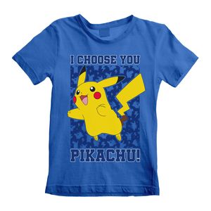 Pokemon Kinder T-Shirt 7-8 Jahre I Choose You Blau