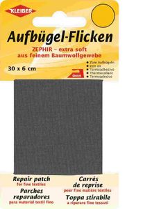 KLEIBER Zephir-Aufbügel-Flicken 300 x 60 mm dunkelgrau