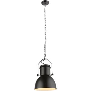 Globo Lighting Hängeleuchte Metall schwarz matt, Kabel PVC Schwarz, ø: 265mm, H: 1200mm, exkl. 1x E27 40W 230V