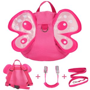 Dětský postroj Školní taška Dítě Anti-Lost Batoh pro děti Anti-Lost Outdoor，Butterfly Wings Pink