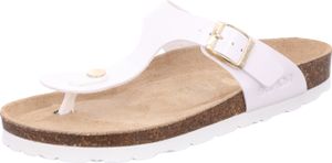 Rohde Damen Zehentrenner Pantolette Weite G Metallic Perlato Alba 5600, Größe:38 EU, Farbe:Weiß