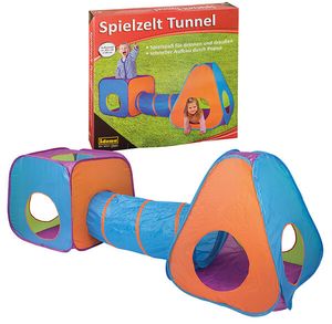 Idena Spielzelt mit Tunnel mehrfarbig Kunststoff