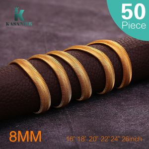 50 teile/satz 8 MM Schlange Halskette Männer Schmuck 16-26 Länge Kette Lange Halsketten